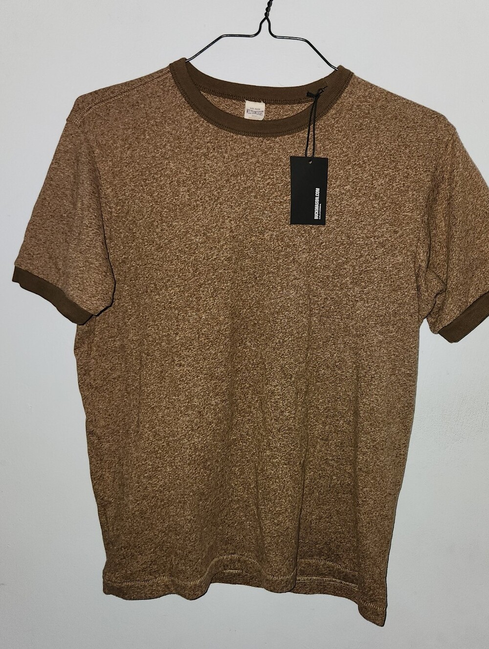 NWT Buck Mason Welterweight Jersey Ringer Tshirt Heather Brown